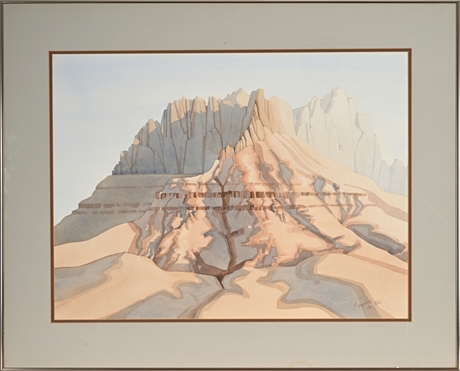 Ron Rencher Zion Landscape 1980 Watercolor