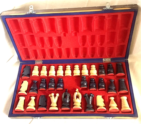 Mid Century Hand Carved Chess Set