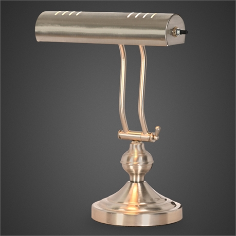 Brushed Nickel Adjustable Piano / Banker's Desk Lamp