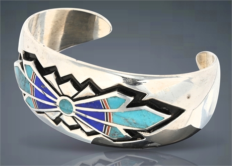 Sterling Silver Inlaid Cuff