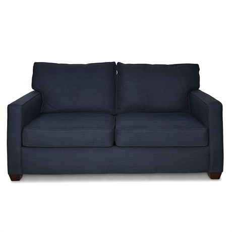 Loveseat Sleeper Sofa Navy Denim — CoolDreamZzz Gel Foam Mattress, 2017