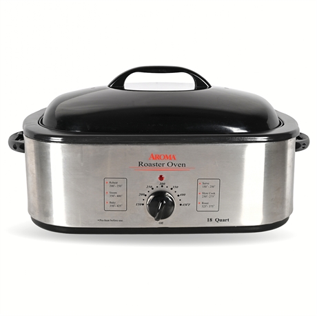 Aroma 18-Quart Stainless Steel Roaster Oven – Model ART-818MS