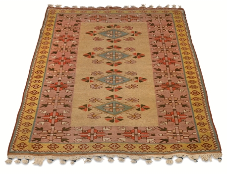 1950's-60's Muted Milas Wool Pile Rug