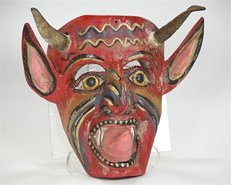 Vintage Mexican Folk Art Diablo Mascara