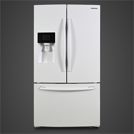 Samsung 25 Cu Ft French Door Refrigerator White Twin Cooling Plus Ice Maker