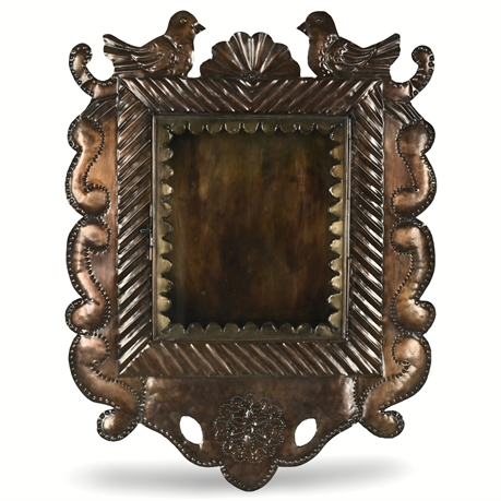 Mexican Pressed Tin Nicho Frame with Bronzed Finish