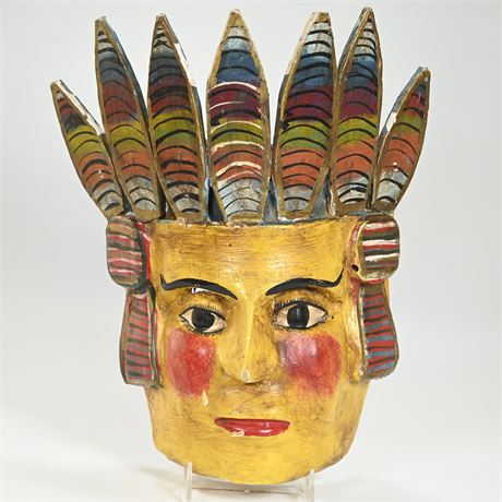 Vintage Mexican Folk Art Indio Mascara