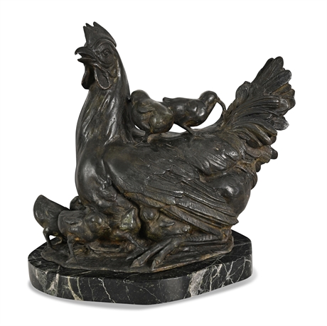 Giovanni Cappelletti Bronze Hen & Chicks, Marinelli Foundry, Florence