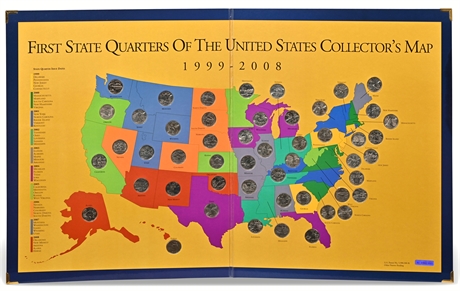 First State Quarters of the United States Collector's Map 1999-2008