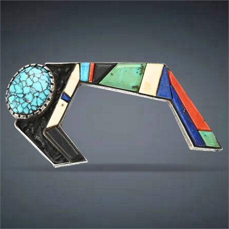 Richard Tsosie Contemporary Buffalo Belt Buckle