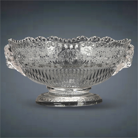 1930s Cambridge Glass "Gadroon" Etched Footed Bowl