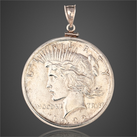1922 Peace Silver Dollar Pendant