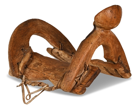 Primitive Mesquite Carved Wood Saddle Tree or Burro Saddle