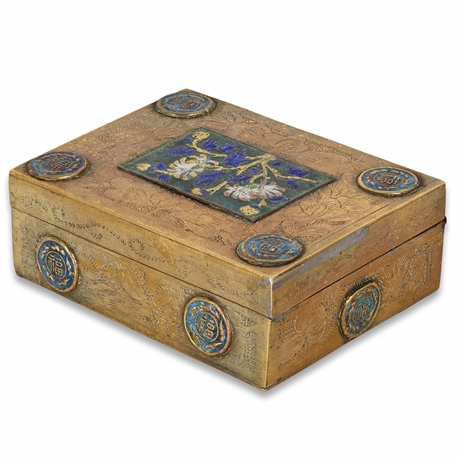 Chinese Export Gilt Brass & Cloisonné Enamel Box, Republic Period c.1900–1920