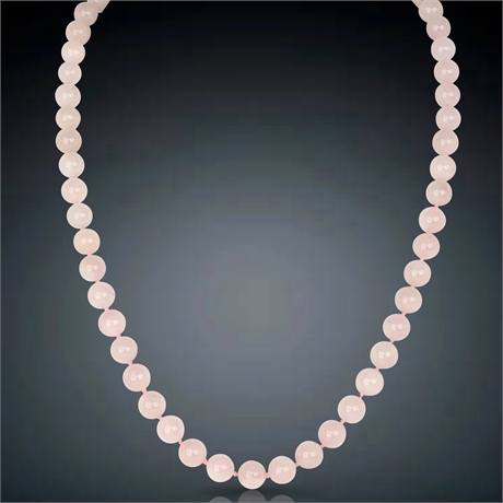 12 mm Rose Quartz Necklace