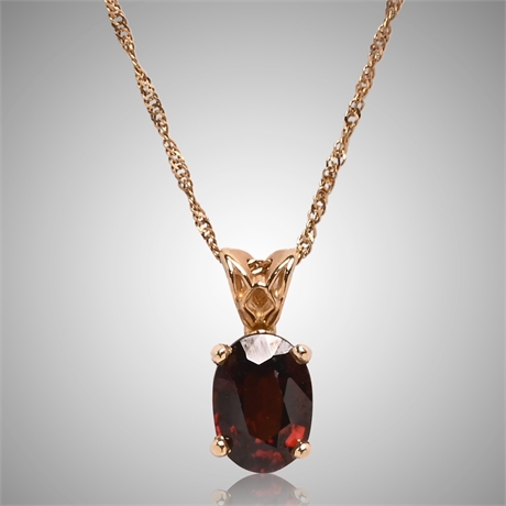 10k Gold & Garnet Necklace