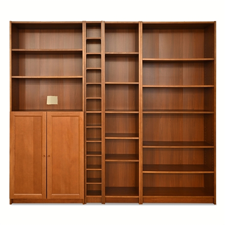 IKEA Billy/Benno Modular Bookcase Wall System 4-Pc —  Medium Brown