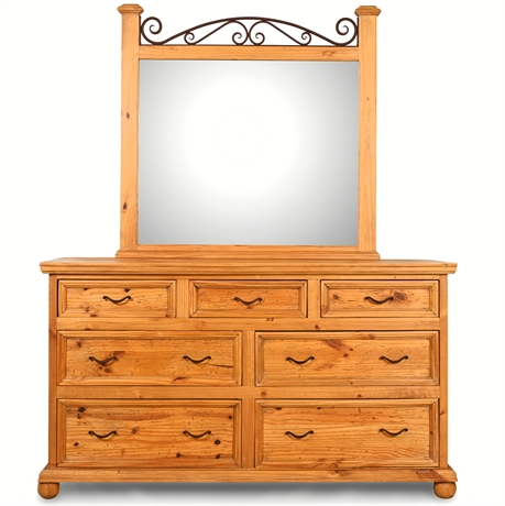 Rustic Panel Chest with Mirror