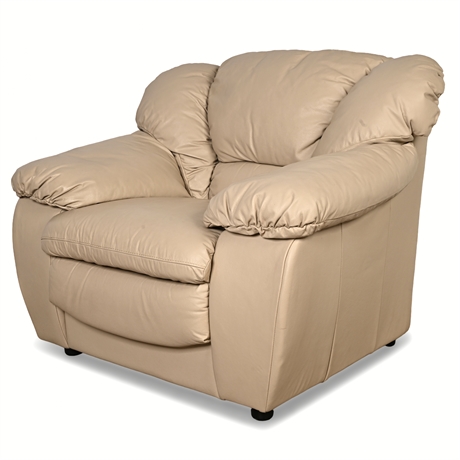Italian Leather Armchair — Plush Comfort, Refined Design