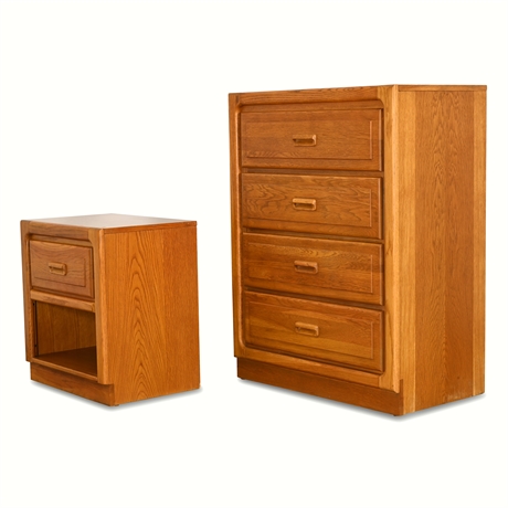 Oak Chest & Nightstand by Stanley Furniture