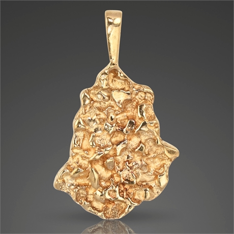 14K Yellow Gold Nugget-Style Pendant – 5.2g