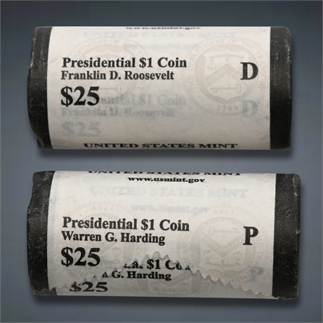 $50 Presidential $1 Coins - Unopened Rolls