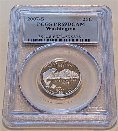PCGS Graded 2007-S 25C Washington, DCAM (Proof)