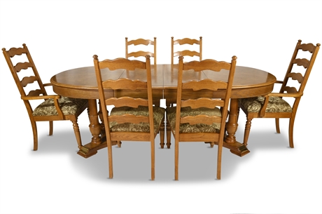 Stanley Oak Dining Set (Oval)