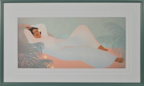 "Reclining Lady" Print by Pegge Hopper