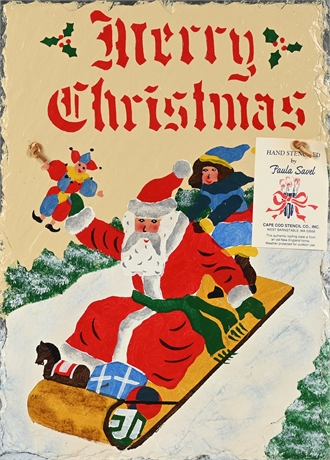 Paula Savel "Merry Christmas" Slate Panel