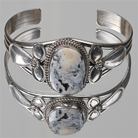 Mary Ann Spencer White Buffalo Sterling Cuff