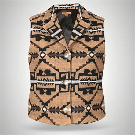 Pendleton Wool Vest w/ Sterling Silver Buttons – Southwestern, Women Size S