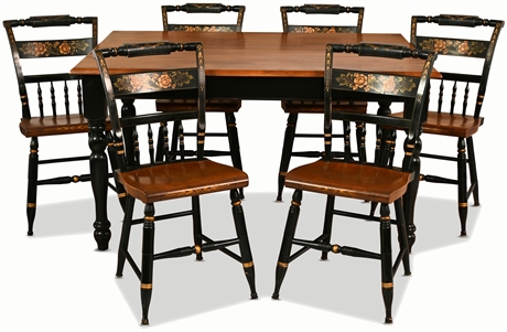 Hitchcock Stenciled Black Harvest Inn Chairs and Table