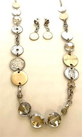 Chico's World Coin Necklace with Earrings