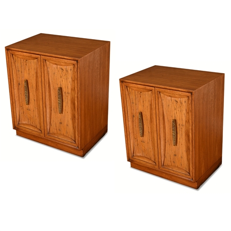 Heritage Mid-Century Walnut Cabinets w/ Brass Pulls, 1961
