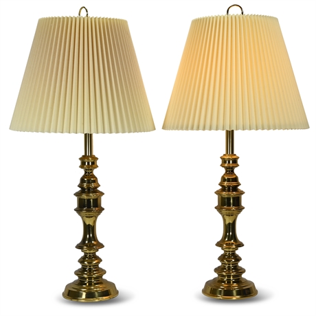 Pair Brass Stiffel Lamps
