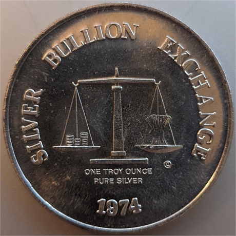 Silver Bullion Exchange Silver Trade Unit 1 Troy oz .999 Fine Silver Round