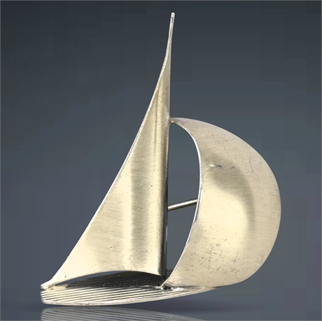 Sterling Silver Sailboat Brooch