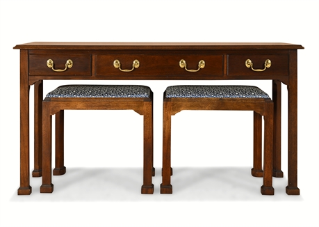 Harden Sofa Table with Two Nesting Stools