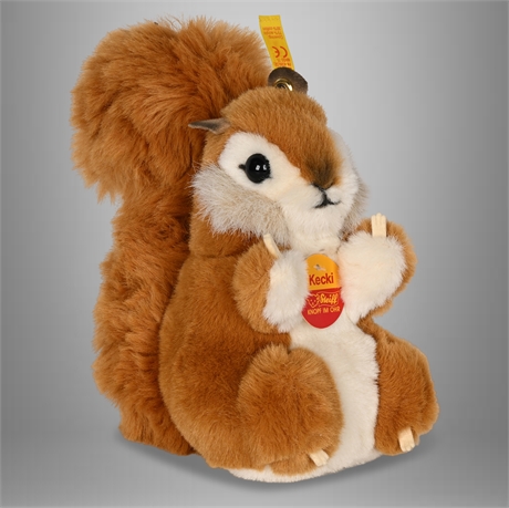 Steiff Kecki Squirrel 045110 – Plush Eichhörnchen 18 – Knopf im Ohr – With Tags