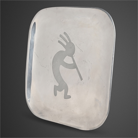 Nambé 555 Kokopelli Etched Aluminum Alloy Tray, 1996