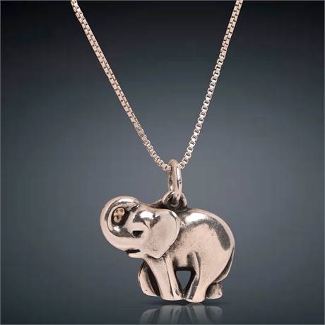 James Avery Elephant Pendant with Sterling Silver Necklace