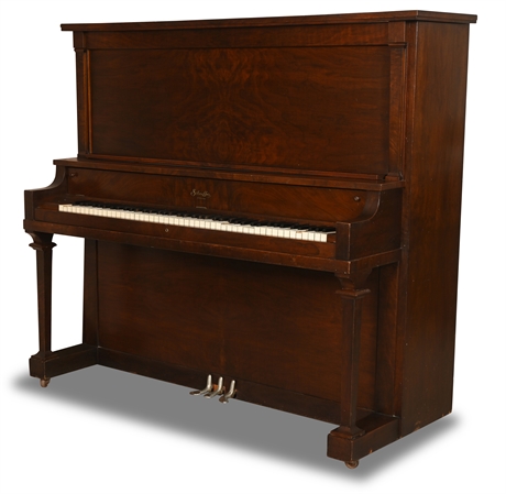 Antique Upright Grand Piano by Schaeffer