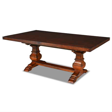 Double Pedestal Trestle Dining Table