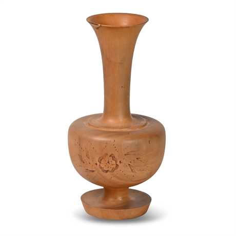 Mid-Century Turned Wood Vase