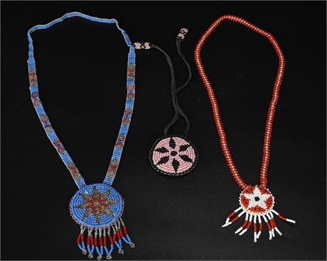 Vintage Beaded Apache Beadwork Necklaces