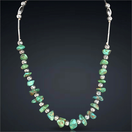 Santo Domingo Silver & Turquoise Necklace