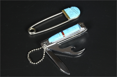 Turquoise Pin & Clipper