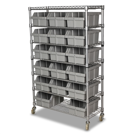 Seville 56" NSF Shelving with Storage Bins