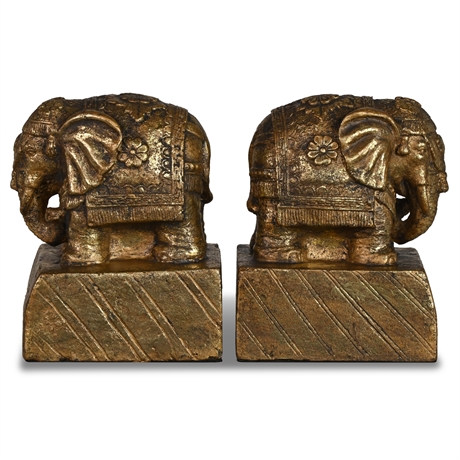 Gilt Elephant Bookends